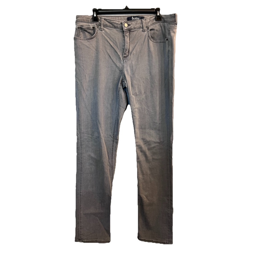 Boden The Trafalgar Straight Leg Jeans Women 12L Gray Stretch Denim TALL